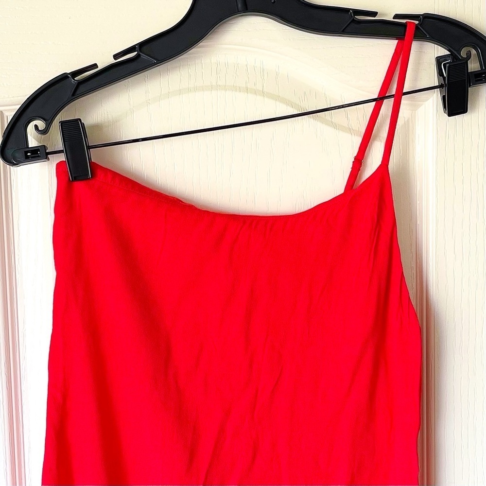 Reformation Madison One-Shoulder Mini Dress Red Hot Day XS EUC - Picture 2 of 6